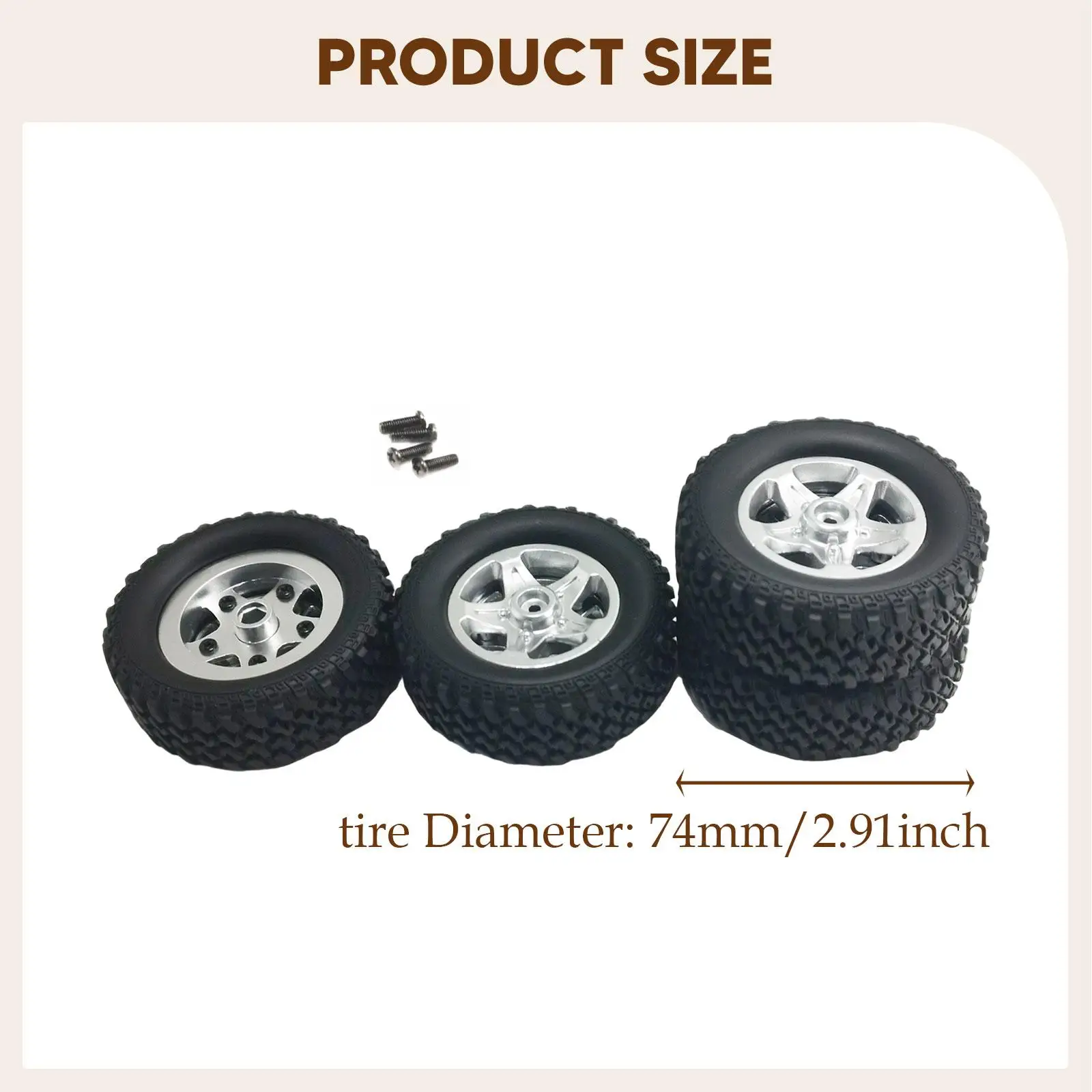 4Pcs RC Wheels and Tires Upgrade Easy to Install Sturdy Tires and Rims Crawler