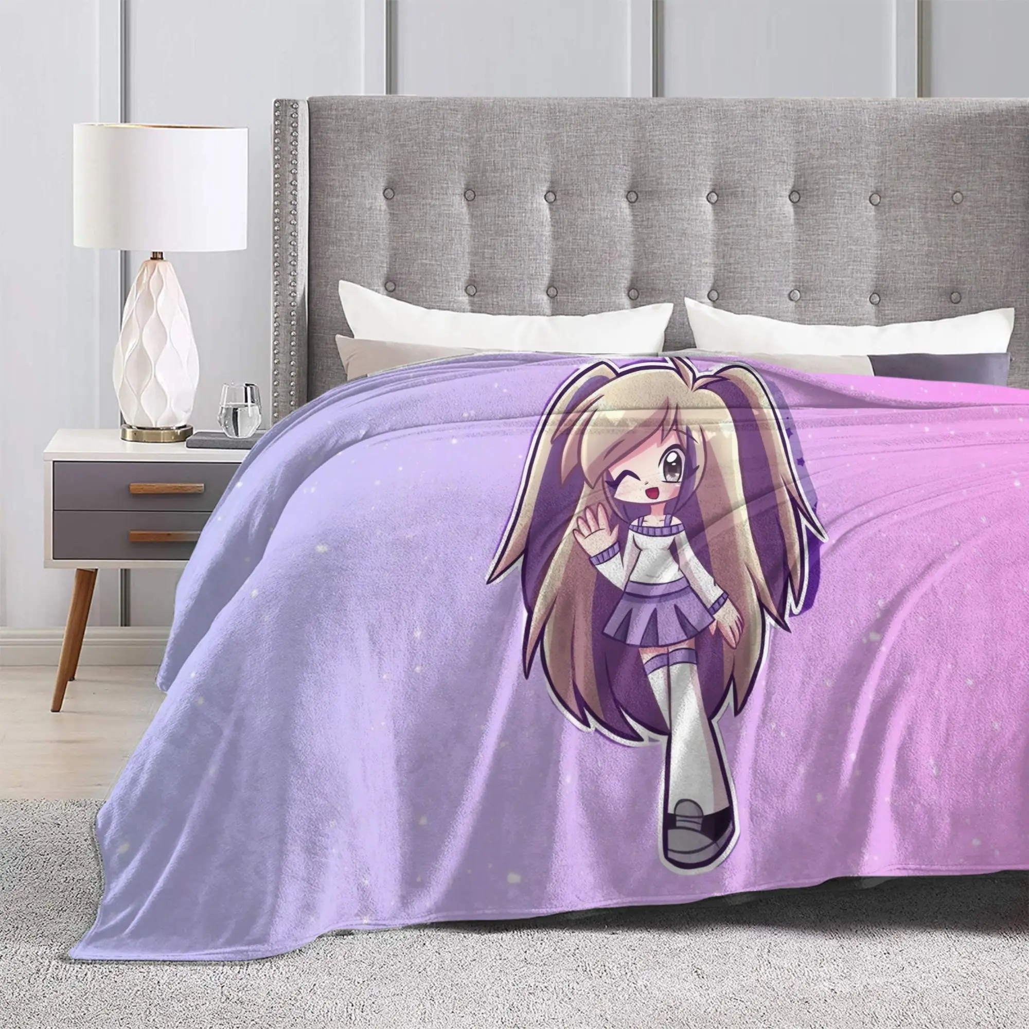 Soft Warm BlanketGirls Boys Travel Pink Purple Gradient Lyna Vallejos Throw Blanket  For Home Decor Funny Sofa Bed Cover