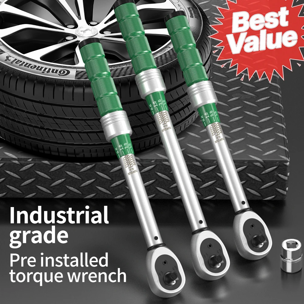 

2.5-30N.m 10-120N.m 50-350N.m Torque Wrench 1/4 3/8 1/2 inch square head torque key ±3% High Accuracy Torque Wrench Professional