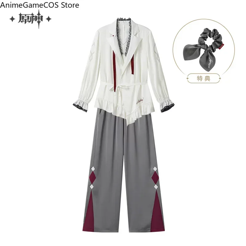 Anime Genuine Official Genshin Impact Arlecchino Sleepwear Cosplay Costume Comfortable Cotton Pajamas Hair Tie Birthday Gift view 6