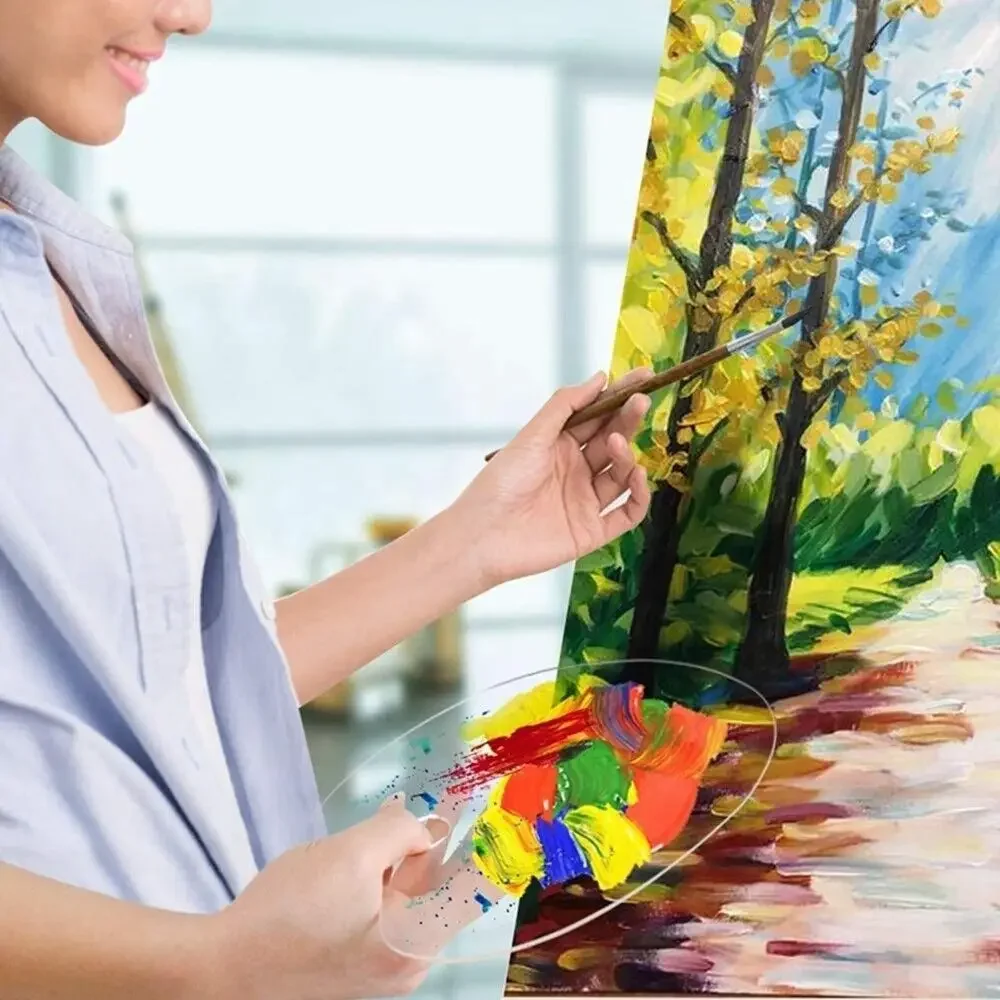Klare Acryl-Farbtablett, hochwertiges Zeichenzubehör, transparente Farbpaletten, Gouache, ovale Pigmentpalette – Detail 5