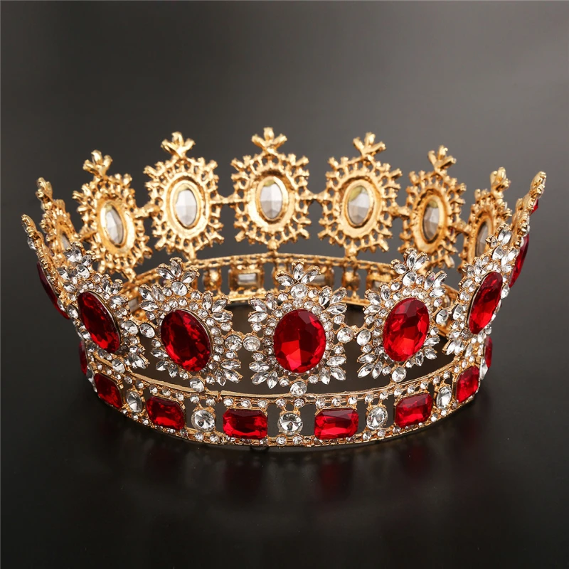 New European Style Queen Crown Bride Crown High-end Atmospheric Round Baroque Fashion Luxury Wedding Photography Accessories