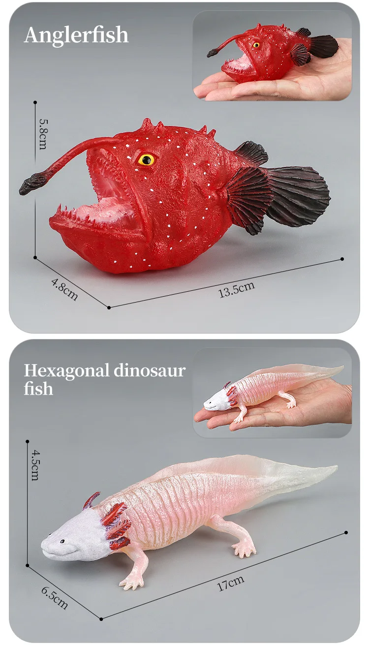 Meeresleben-Tiere-Modell, Actionfiguren-Set – Ozeanfisch, Thunfisch, Segelfisch, Bass, Zacker, Lachs, PVC, Lernspielzeug für Kinder – Detail 8