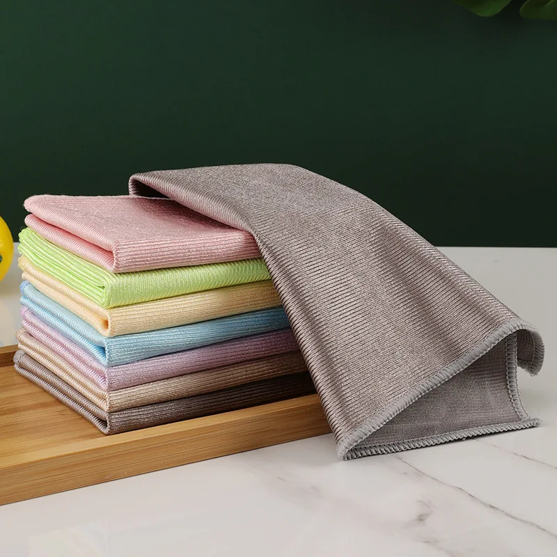 6/5/3PCS Set Microfiber Glass Polishing Cloth No Lint Bathroom Towel Cleaning Dishcloth No Traces Cloth Kitchen Accessories