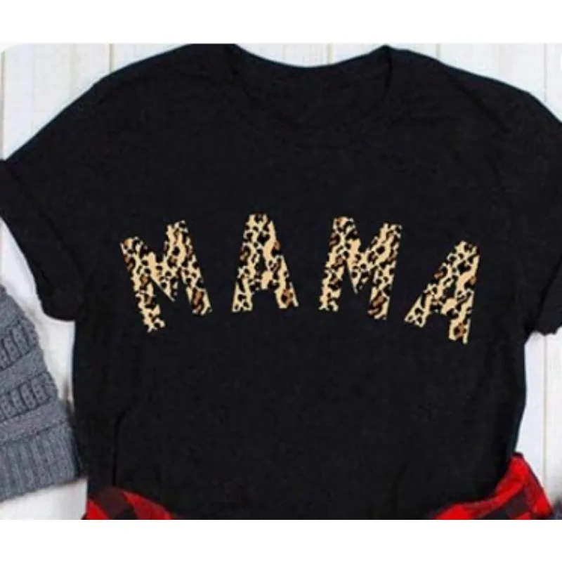 

Женские футболки с леопардовым принтом, рубашки с короткими рукавами для мам, футболки с рисунком гепарда и мамы, топы