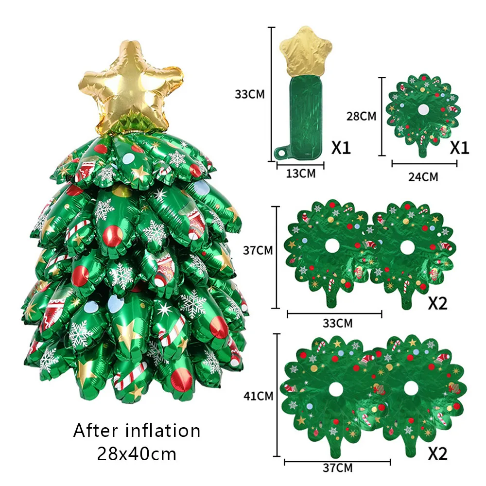 Christmas Theme Party Balloons Decorations Christmas Tree Foil Balloons Merry Christmas Party Supplies 2024 New Year Party Decor