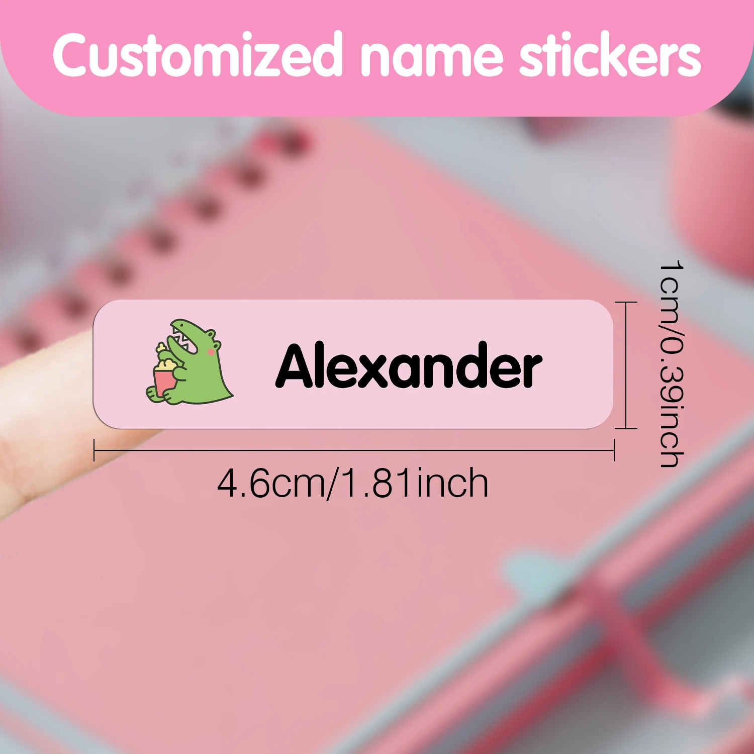 42/126/168pcs Cartoon dinosaur Customizable Tag Customized Label Custom Patches For Office Supplies, Water Bottle Stickers