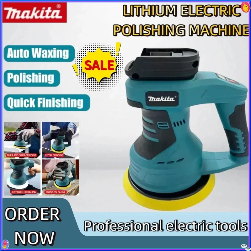 

Беспроводная полировальная машина Makita, 8-ступенчатая регулируемая автоматическая электрическая вощеная шлифовка, уплотнительный инструмент для глазури, перезаряжаемая полировальная машина