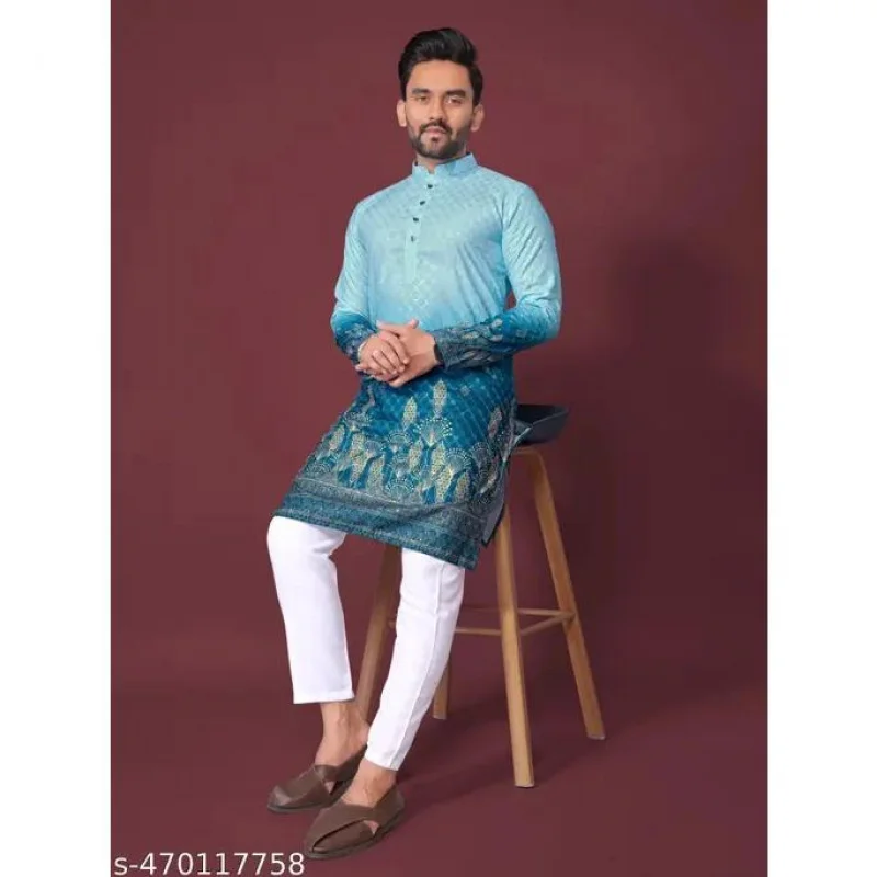 Muslim Caftan Dubai Men'S Robe Long-Sleeved Ethnic Style 2025 Stand Collar Arabic Clothing Men'S Islamic Casual Robe