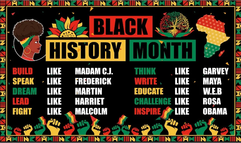 خلفيات زينة شهر التاريخ الأسود لافتات نسائية لخلفية التصوير الفوتوغرافي لمهرجان أفريقي أمريكي أفريقي