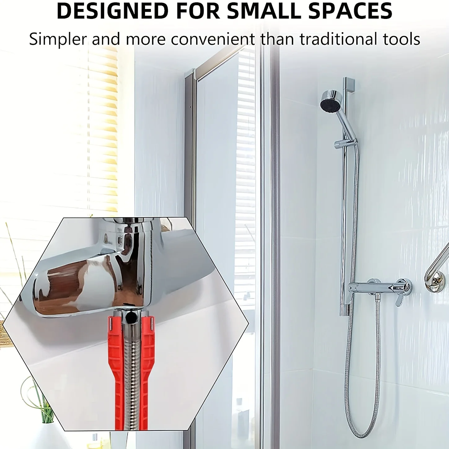 8-in-1-Wasserhahn-Reparaturwerkzeug, rutschfester Montageschlüssel für Küchen- und Badarmaturen, Installationswerkzeug für Sanitärarbeiten – Detail 4