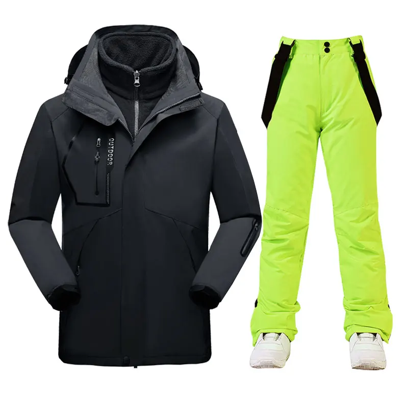 Ski Suit For Men Winter 3 In 1 Ski Jackets and Snow Pants Warm Waterproof Skiing Snowboard Jacket Outdoor Hiking Camping Brand