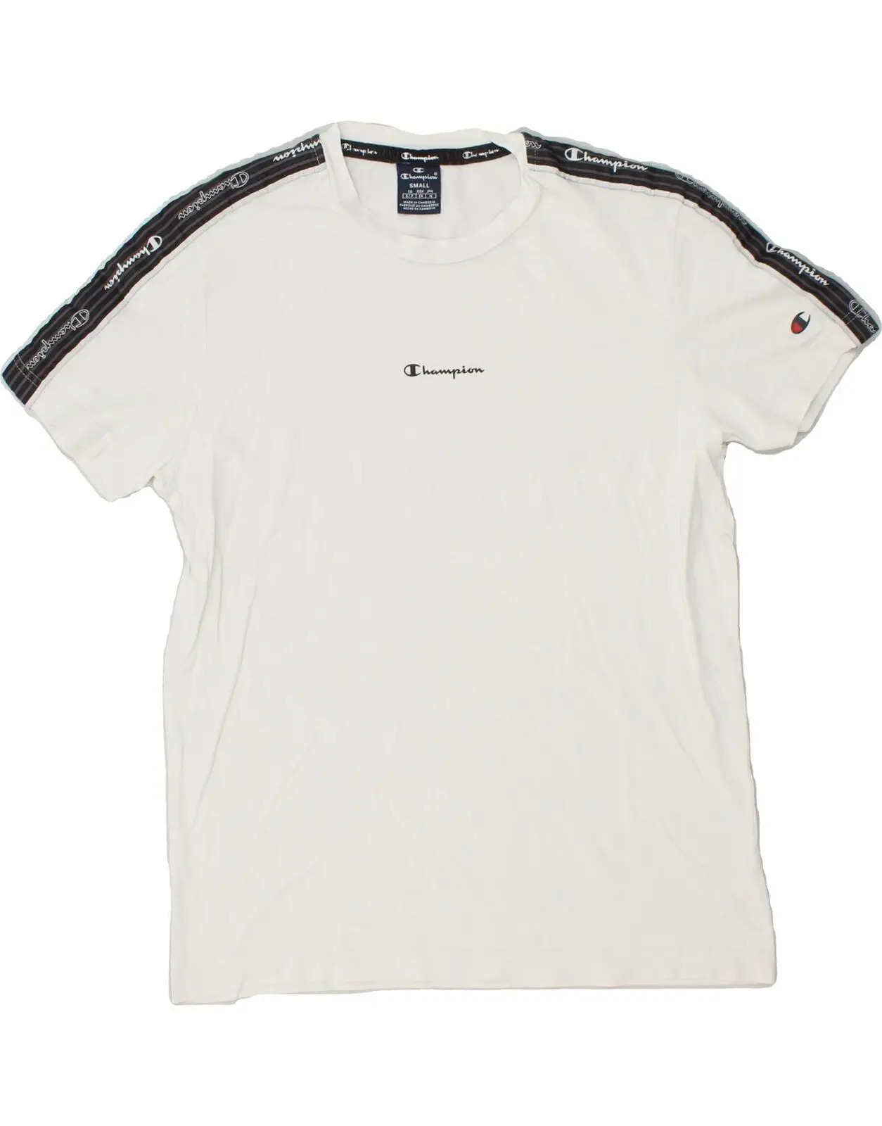 

Mens Graphic T-Shirt Top Small White Colourblock BJ08