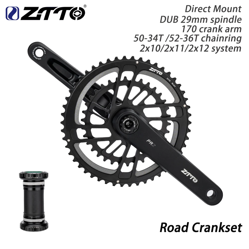 Road Bike Crankset 2x10 2x11 2x12 2X System Chainwheel Direct Mount 50-34T 52-36T Chain Ring 170mm Crank DUB 29MM CNC