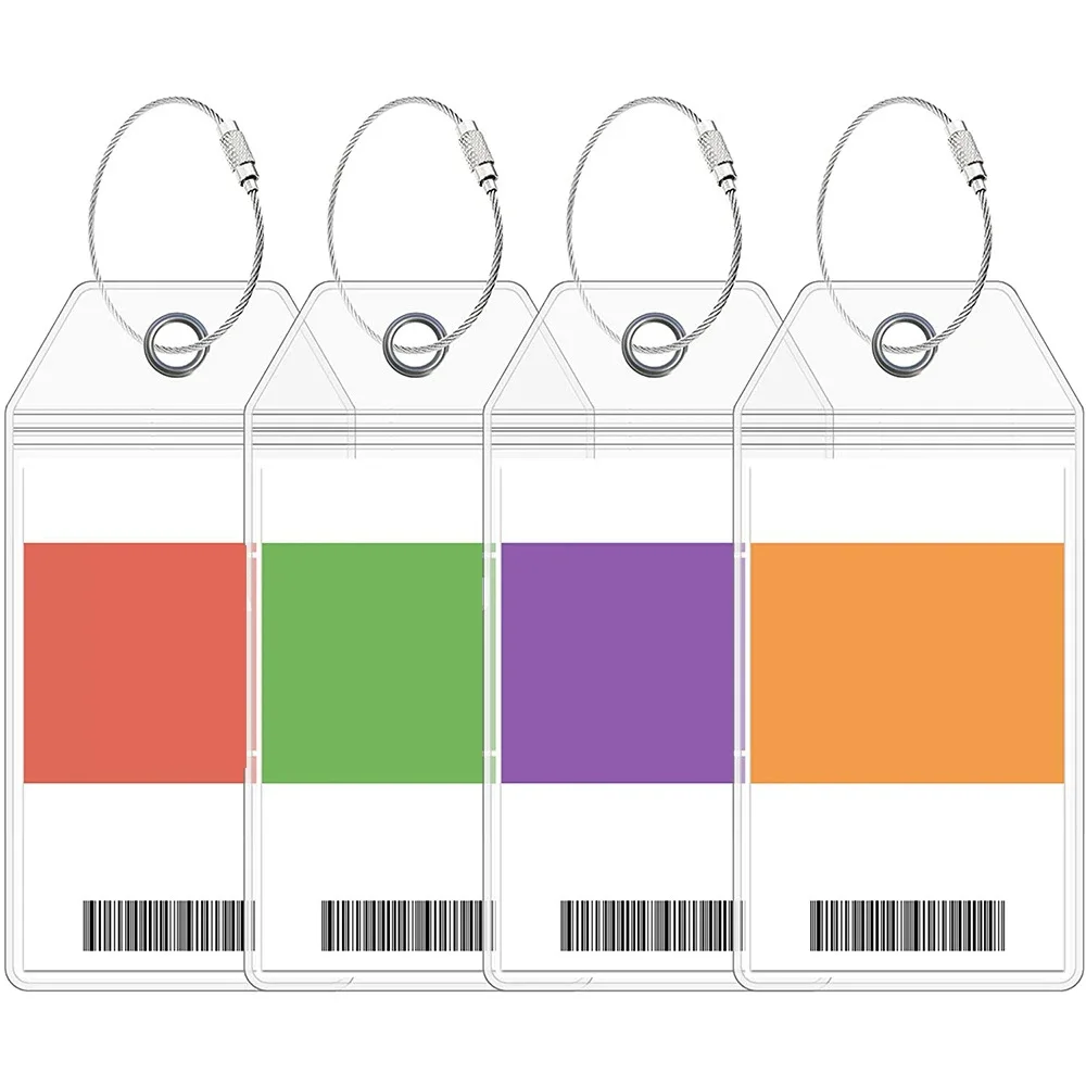 旅行やスーツケース用の透明な防水ラゲッジタグ,トラベルアクセサリー,クリアカード