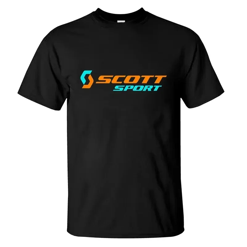 2024 hot sale Men T Shirt Casual Scott and Sports moto Bike Logo T-shirt Graphic Summer Short Sleeves 100% Cotton S-3XL Cool Tee