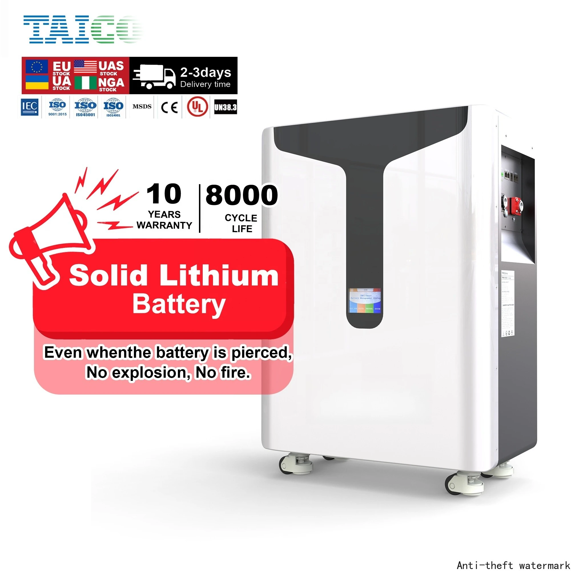 

2026 Hot SellingTAICO TKRB1500 Solar Battery 48V 300Ah 15KWH 16KWH Lifepo4 Lithium Battery Home Energy Storage Battery