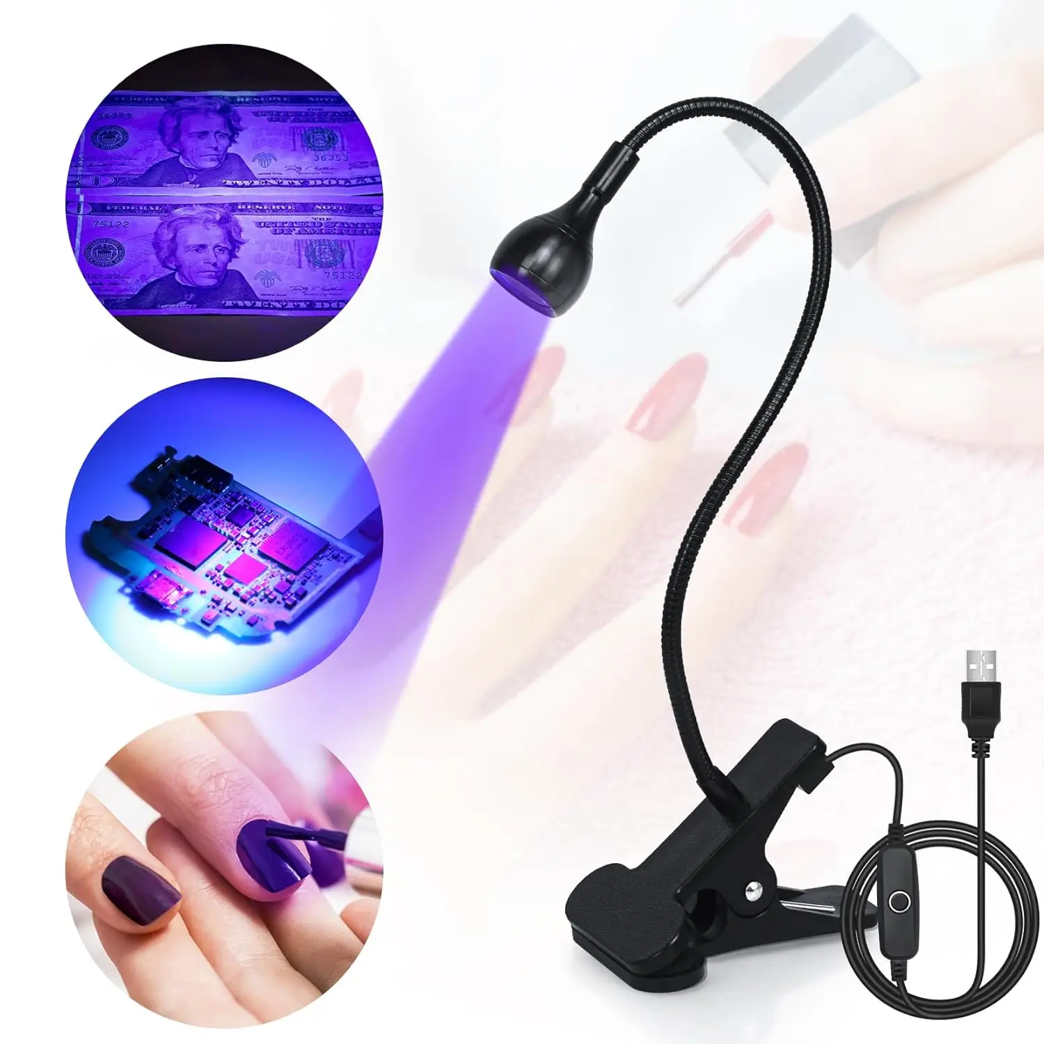 Nagel Led Uv Lamp Voor Nagels Drogen Gel Polish Clip-On Bureau Mini Draagbare Usb Nagellamp Uv Licht Droger Voor Manicure Salon