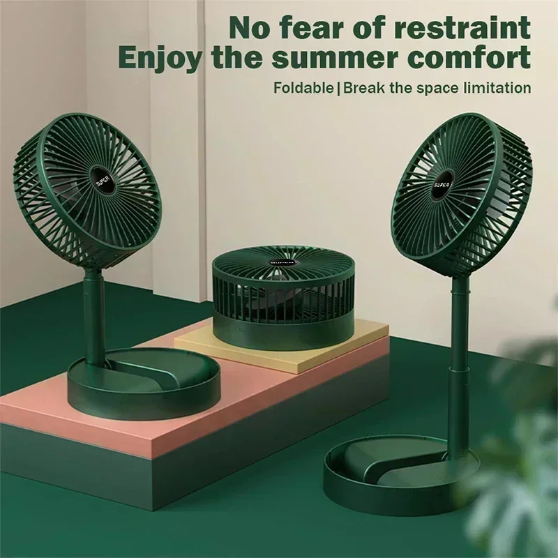 Adjustable Folding Telescopic Handheld Fan Rechargeable Low Noise  Dormitory Home Outdoor Camping Office Desktop Car
