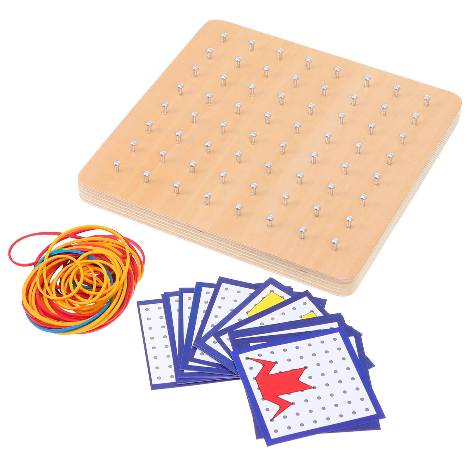 Wooden Toys Pegboard Geoboard Toddler Kids Creative Children's Geometry Learning Tool Mathematics Puzzle