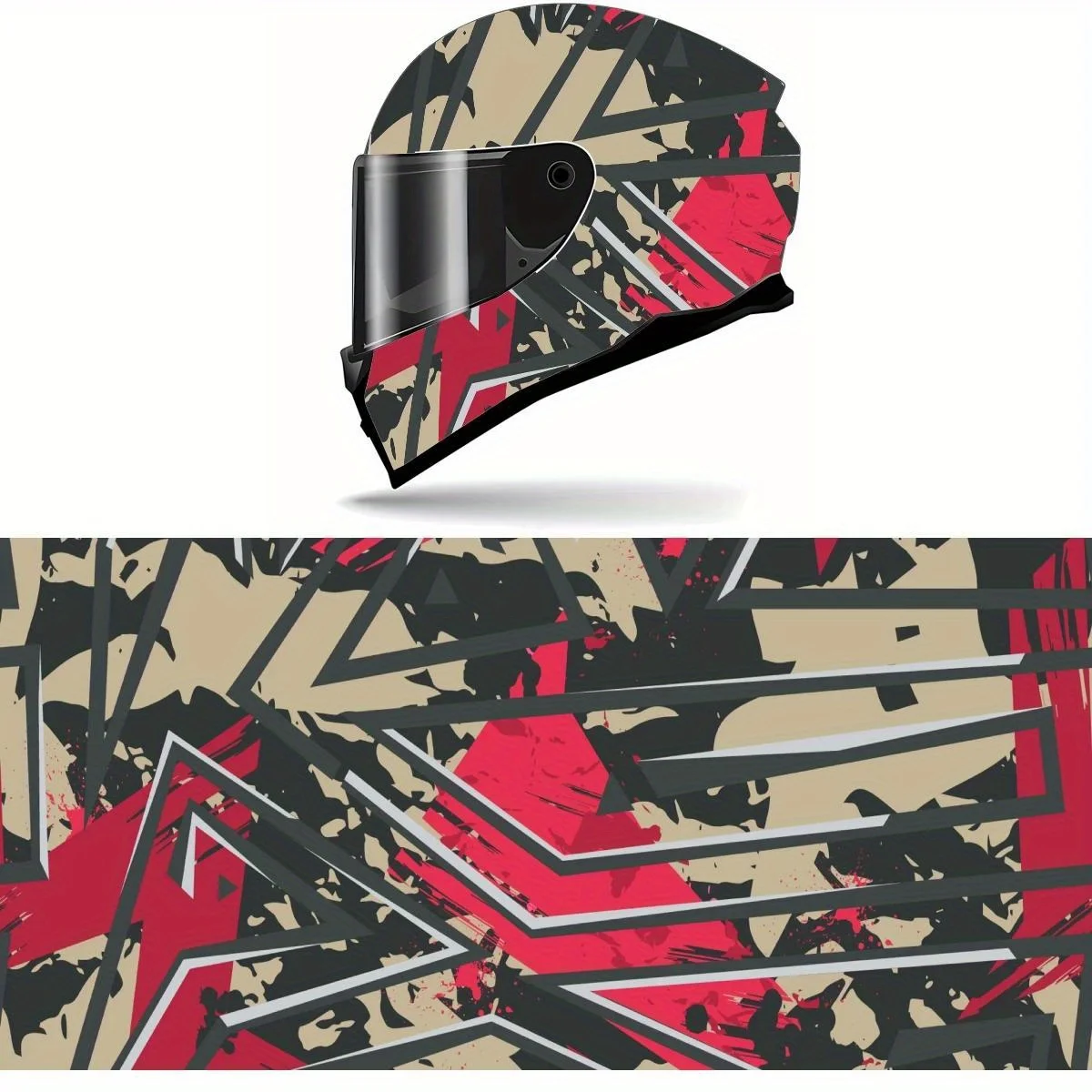 

Abstract Grunge Pattern Full Helmet Wrap Sticker Motorcycle Helmet Racing Graphic Decal Vinyl Wrap Helmet Decor Sticker