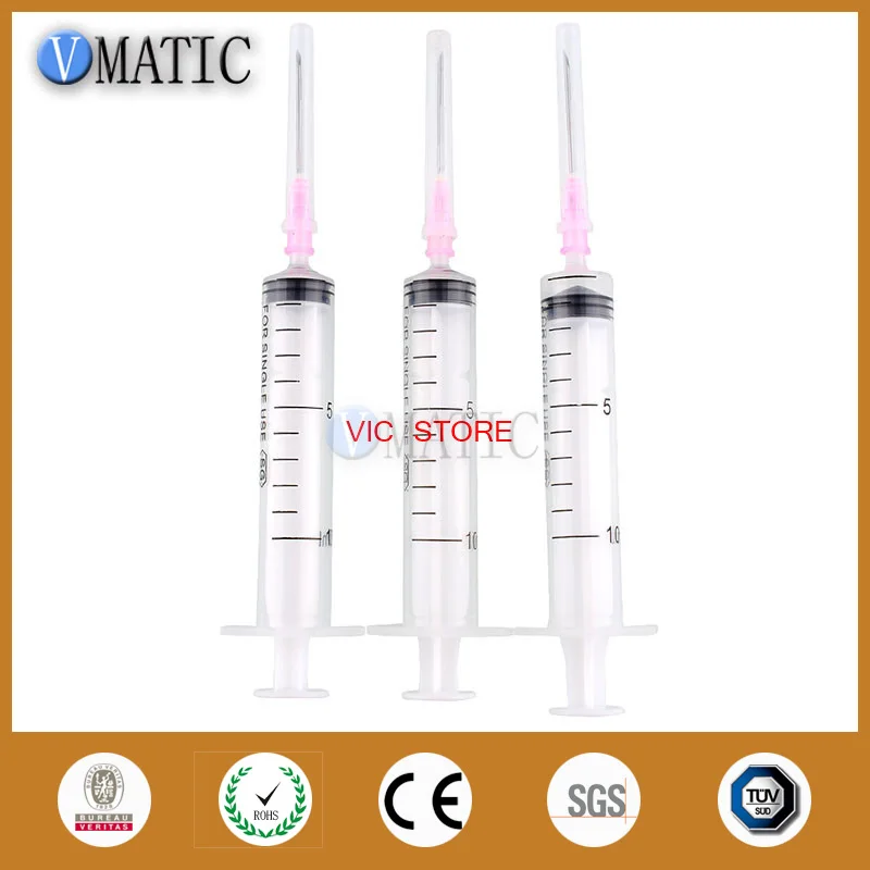 Free Shipping Non Sterilized 10Pcs 10ml/10cc SMT Paste Adhesive Glue Liquid Dispenser Dispensing Syringe With Needle