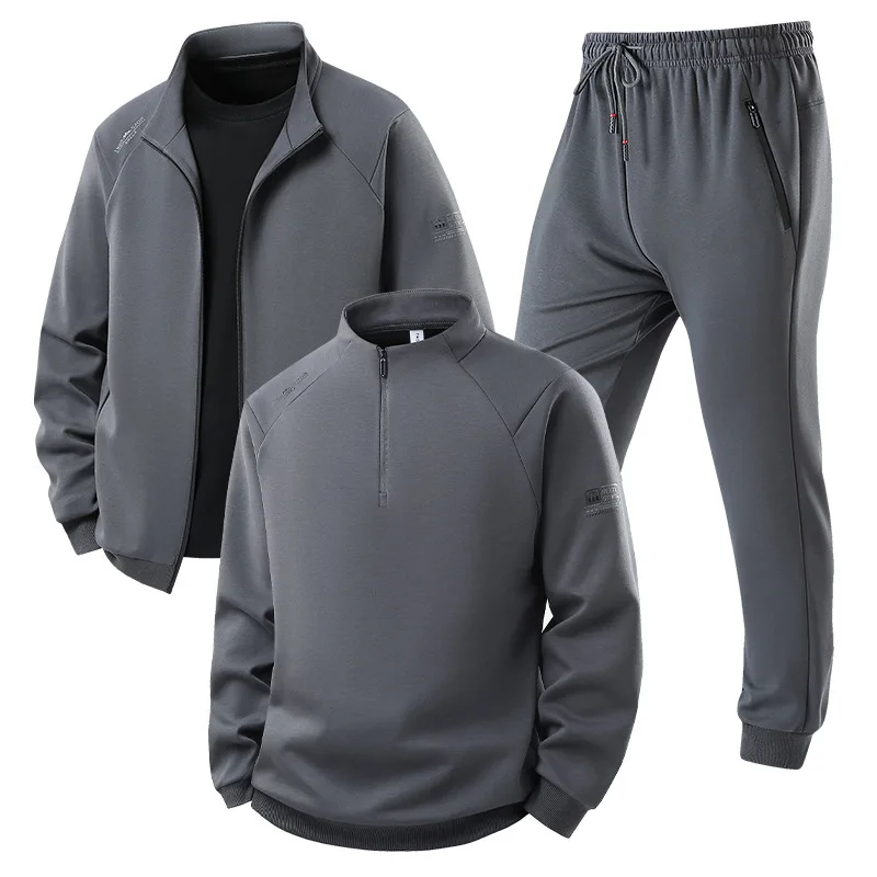 2026 Outdoor Korean Fashion 3 PCS Tracksuit Men's Running Sets Jogging Sports Jacket+Pants Sweatsuit Workout  Basketball Clothes