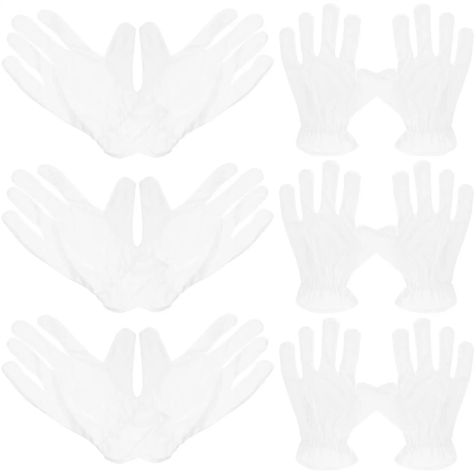 

6 Pairs Microfiber Gloves Dust-free Reusable Serving Jewelry Inspection Anti-static White Coin Handling