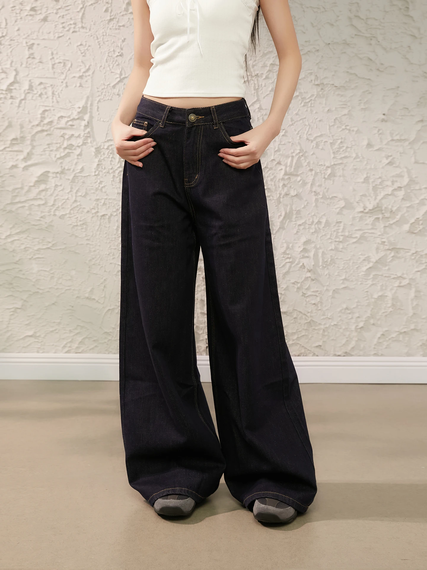 

Джинсы King Prince Classic Original Color Denim свободного прямого кроя для женщин, весенняя новинка, с деталями на талии