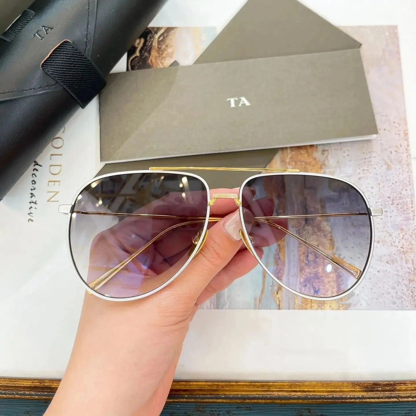 

Original Factory For DIYTA DT DTS160 With Brand Box Popular Luxury Gradient UV400 Polarized Leisure Oval Men Women Sunglasses