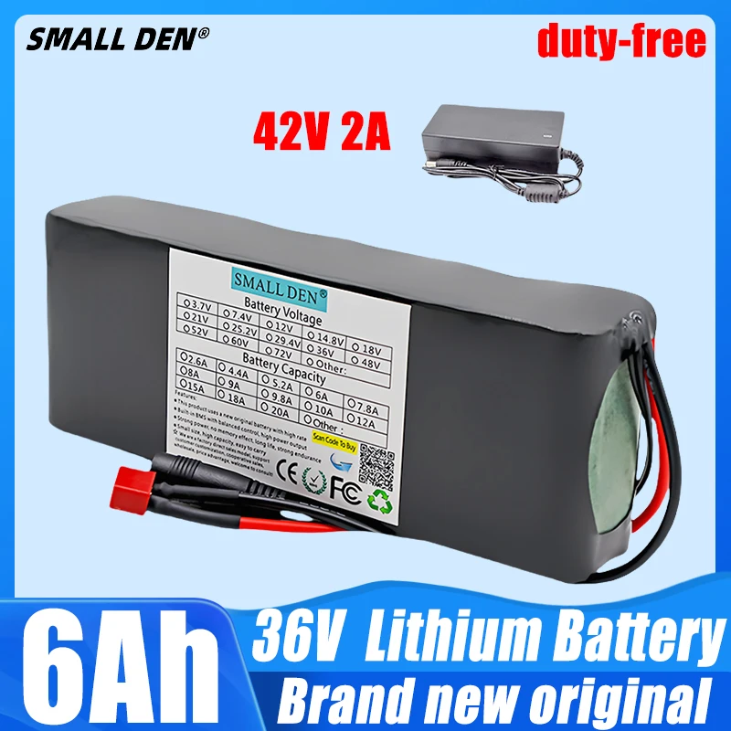 

2024 36v 6ah 10S2P Li-ion battery pack 500W Built-in 15A BMS Electric bicycle Motorcycle Scooter ebike batteries+42V 2A Charger