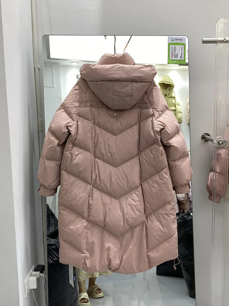 Down Jacket Medium-Length Women's Winter Thickened Fashionable Puffer Coat Loose-Fit Slimming New Style