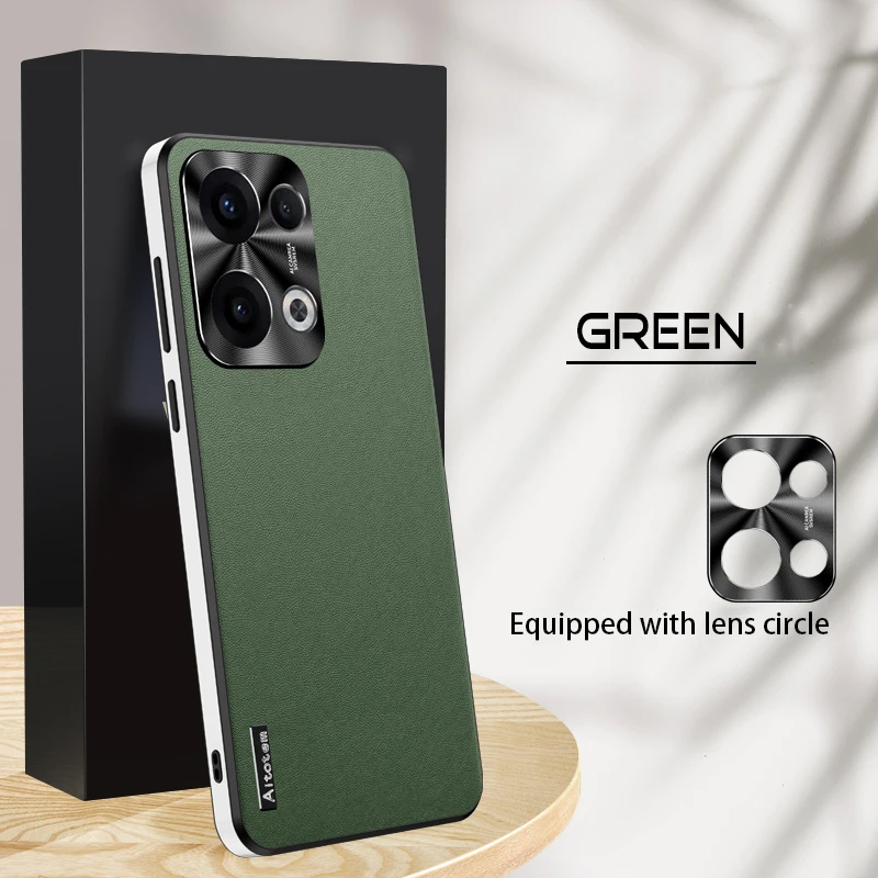 

Luxury Business Leather Soft Frame Cover for OPPO Reno8 Pro Reno13 Pro 5G Lens Protection Cover Phone Case Shell Back Cover Capa