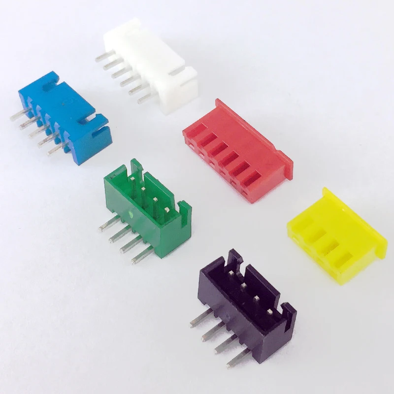 100PCS XH2.54 connector 2.54MM color rubber shell straight pin Curved pin 2P 3P 4P 5P TJC3 connector Color plug