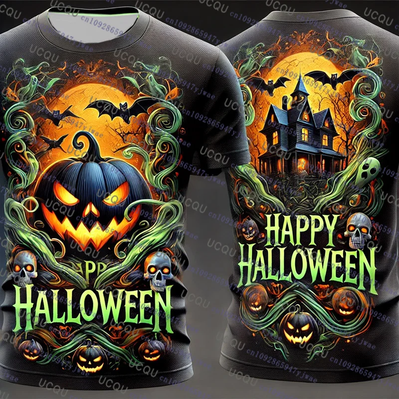 2026 Halloween T-Shirt Kleidung für Männer und Frauen Kurzarm T-Shirt Kürbis 3D-Druck T-Shirt Harajuku T-Shirt Halloween Cosplay T-Shirts – Detail 12
