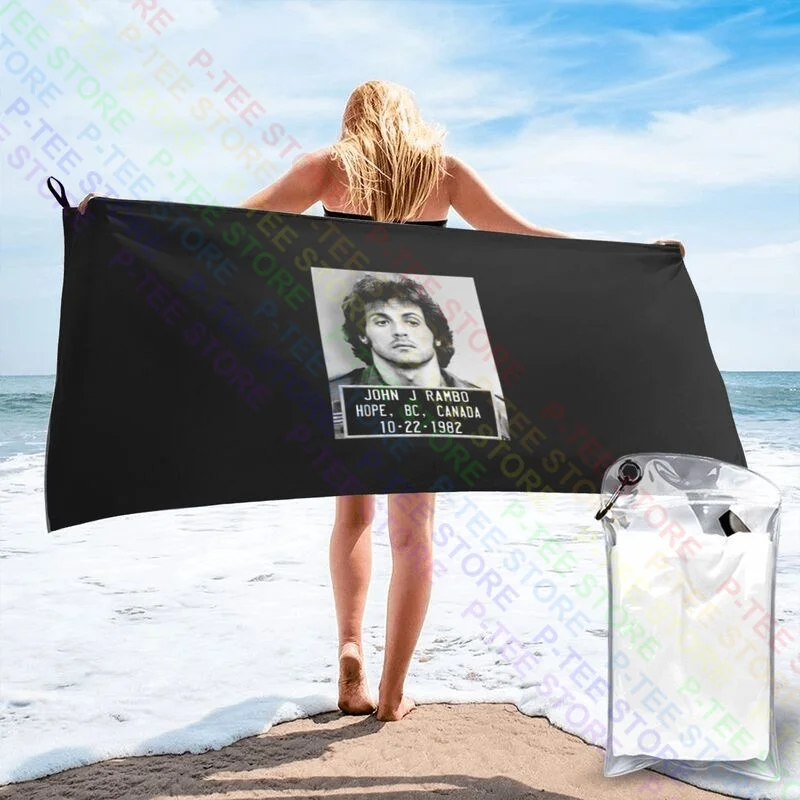 Rambo First Blood John J Rambo Mug Shot Quick dry Towel Smooth Non-linting Beach Blanket