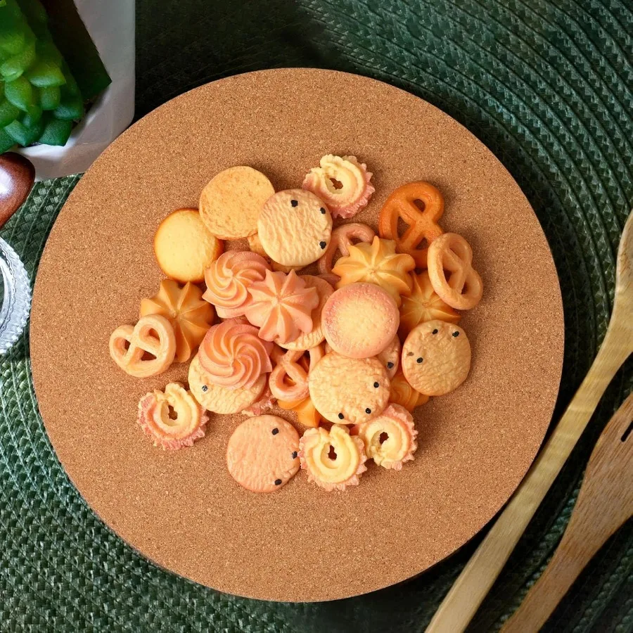 6 قطعة 12 بوصة قاعدة أكواب نباتية الفلين حصيرة الفلين الركيزة للنباتات المستديرة ماصة Corkboard حصيرة وسادة زارع الصحون لتناول الطعام المطبخ #5