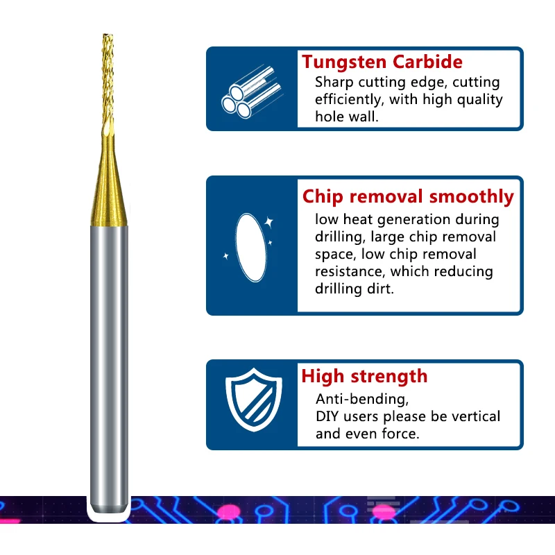 XCAN PCB Milling Cutter 1/8 Shank Carbide End Mill CNC Machining Router Bit for Woodworking Corn Mill