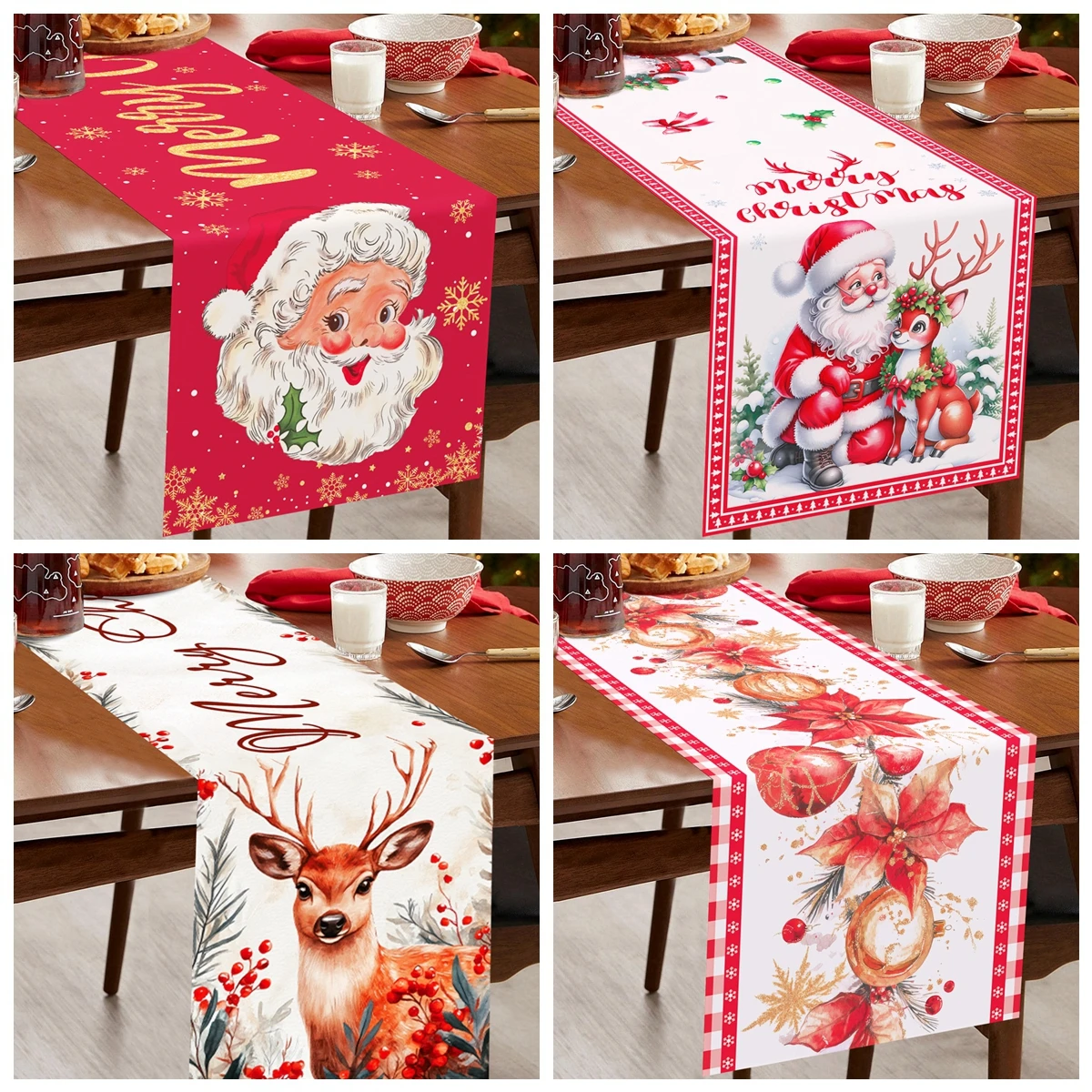 

Christmas Table Runner Merry Christmas Decoration for Home Xmas Party Decor 2025 Navidad Notal Noel Ornament Happy New Year 2026