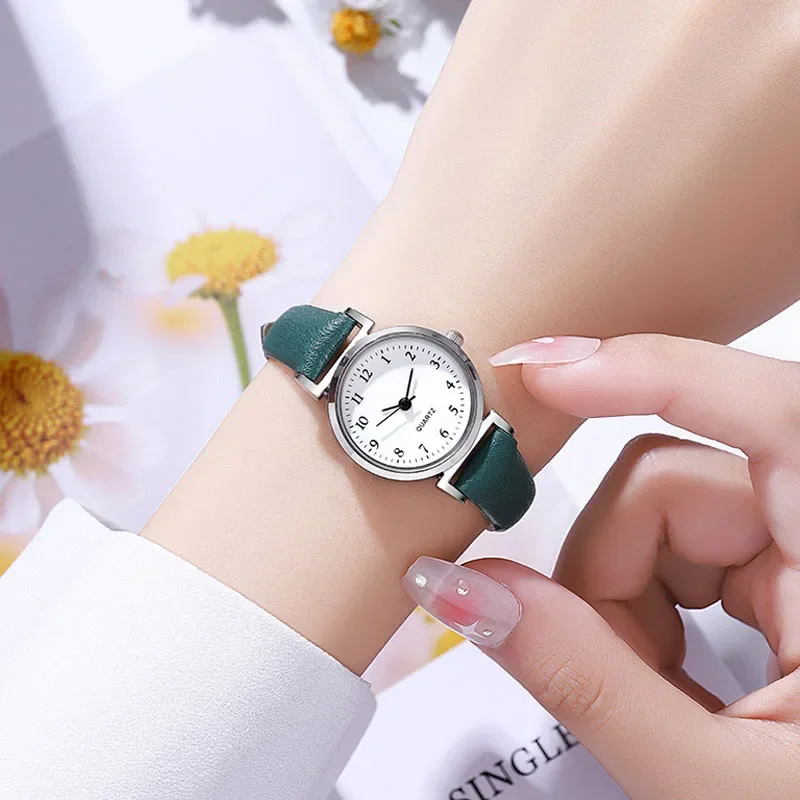 

Simple Women's Watches Small Round Girl's Belt Watches Quartz Wristwatches Women's Watch Gift Reloj Para Mujer Women Watch