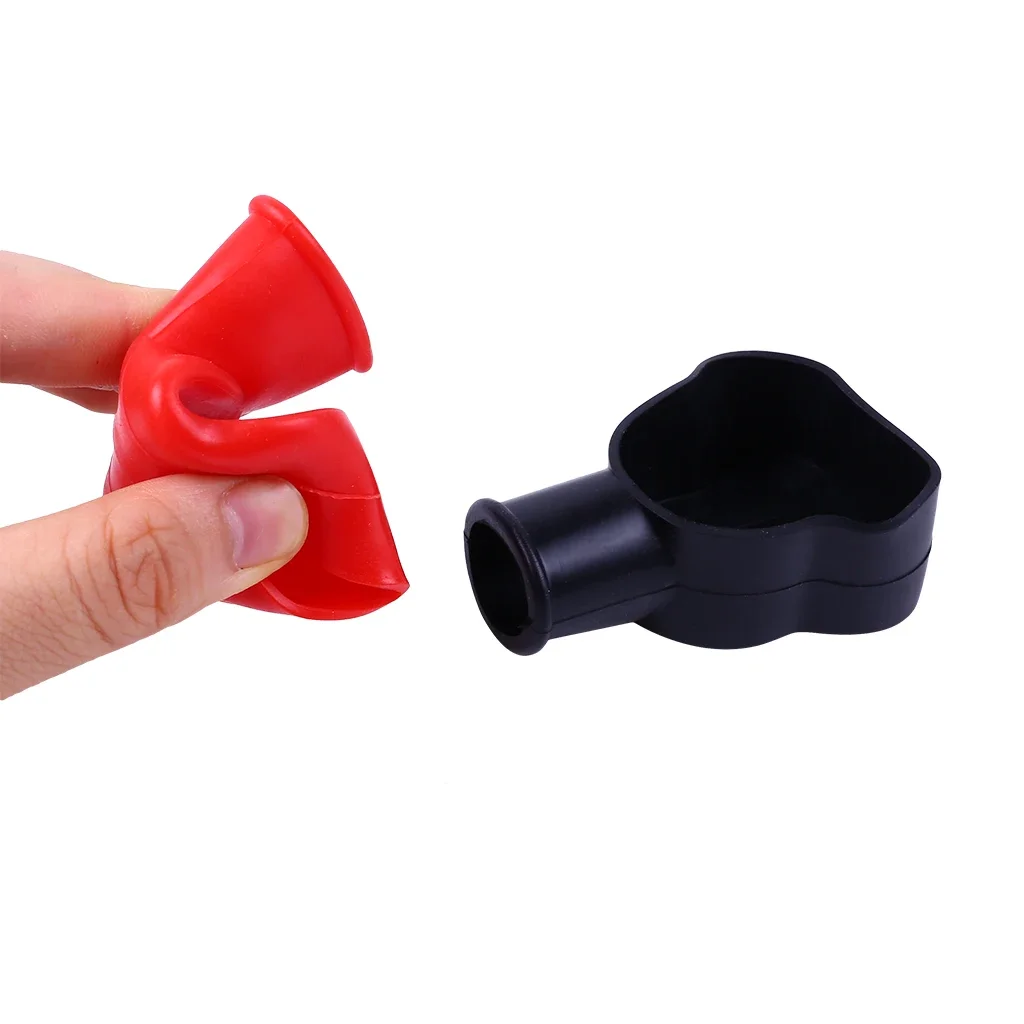 2pcs Motorcycles Car Rubber Battery Terminal Cover Insulating Boot Cap Protector Kit Charging And Starting System