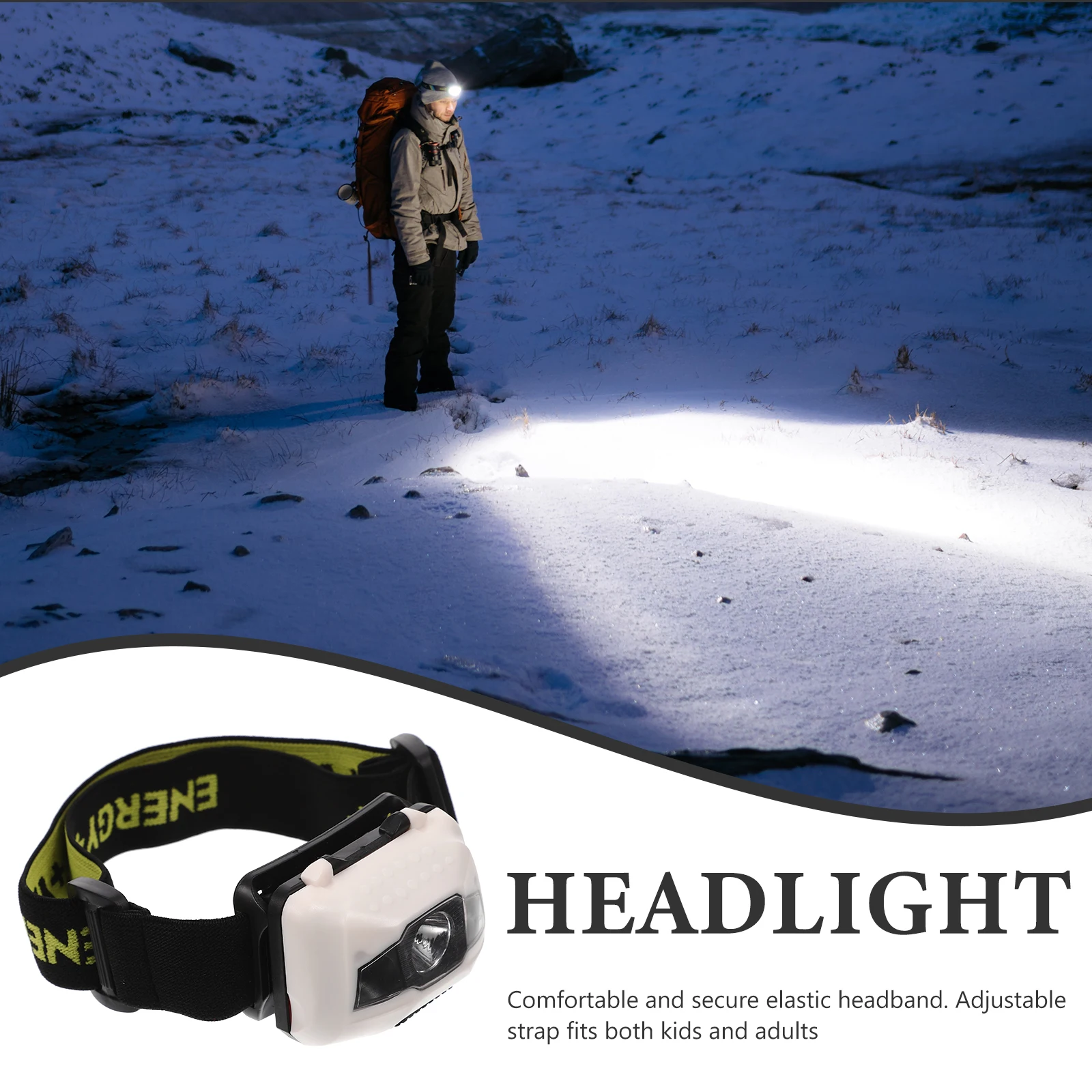 

Headlamp LED Lights Purple White Rechargeable Camping Running Waterproof Headlamps for Adults Kids Adjustable Band