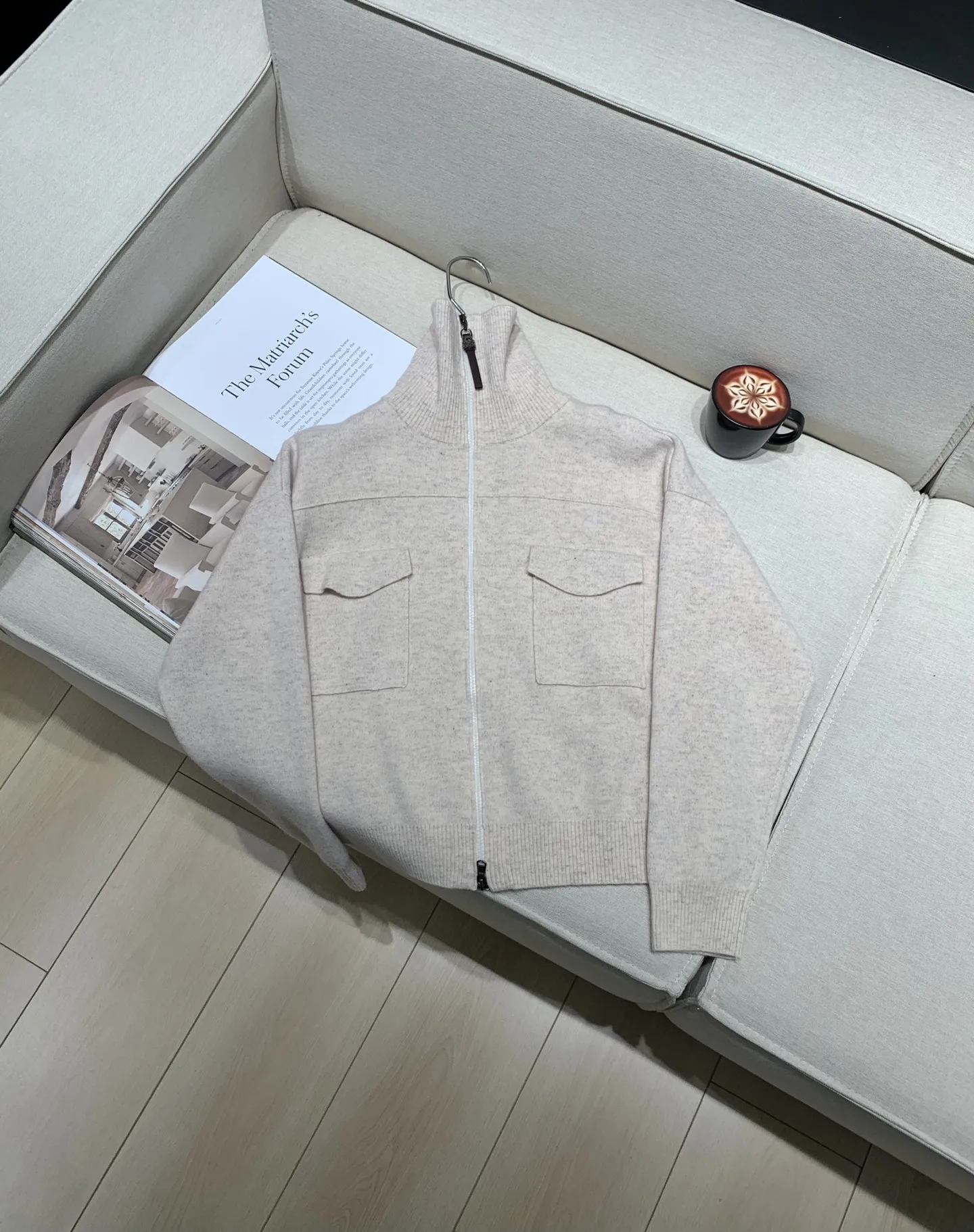 2025 automne et hiver nouveautés cachemire laine épais revers tricoté veste fermeture éclair décontracté banlieue hauts femmes