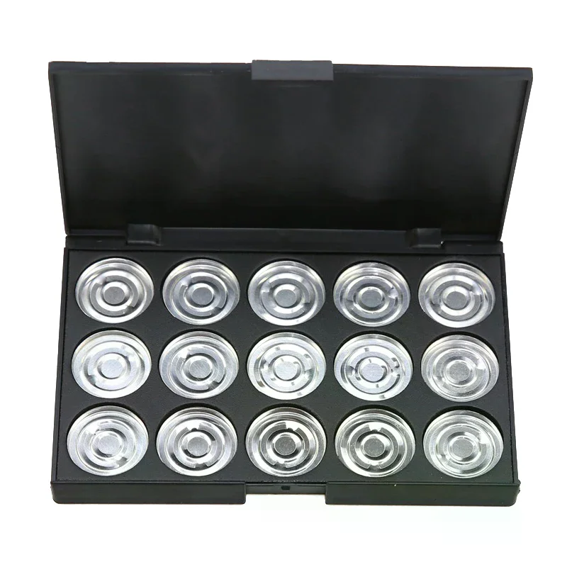 Caixa de suporte de paleta magnética vazia profissional para sombra em pó blush maquiagem caso