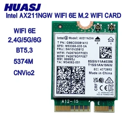 Carte Wifi 6E 5374Mbps, Intel AX211 CNVio2 M.2, Stérilisation Bluetooth 5.3, Bande Touriste 11ax, Adaptateur Sans Fil WiFi6 pour Win10 64