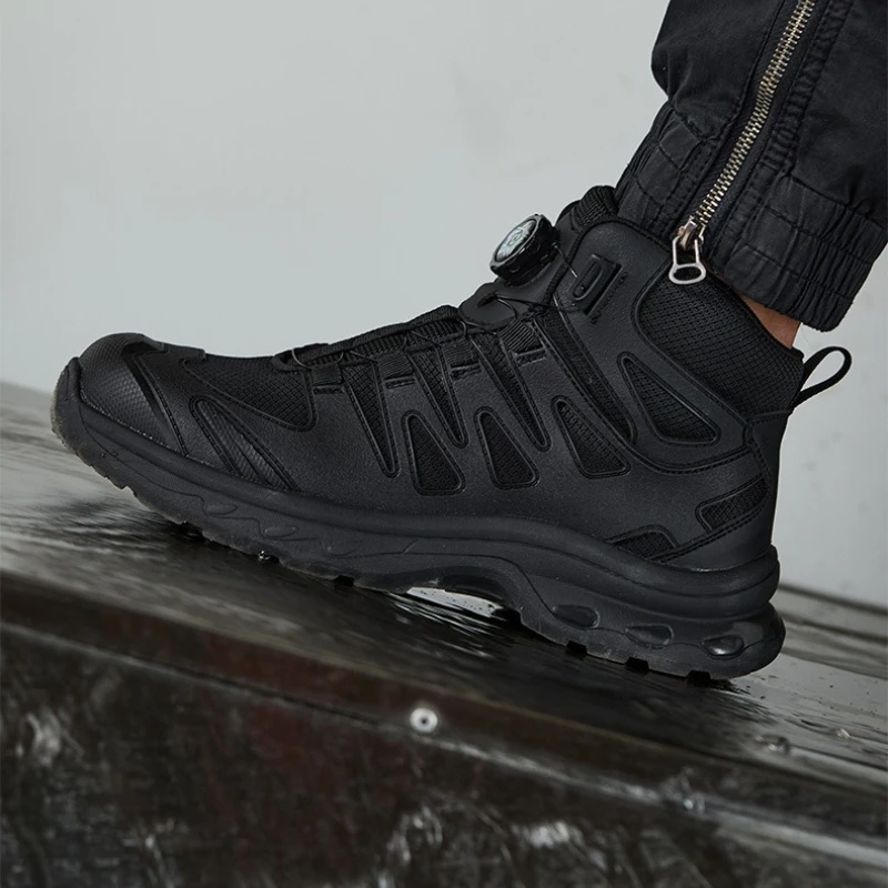 Men's Boots Work Safety Boots Men Indestructible Puncture-Proof Work Shoes Security Protection Men Safety Shoes Black Footwear view 5