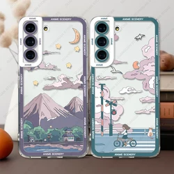 Phone Case For Samsung Galaxy S20 S21 S22 S23 S24 FE Plus Ultra A54 A53 A52 A34 5G TPU Soft Cover Anime Scenery