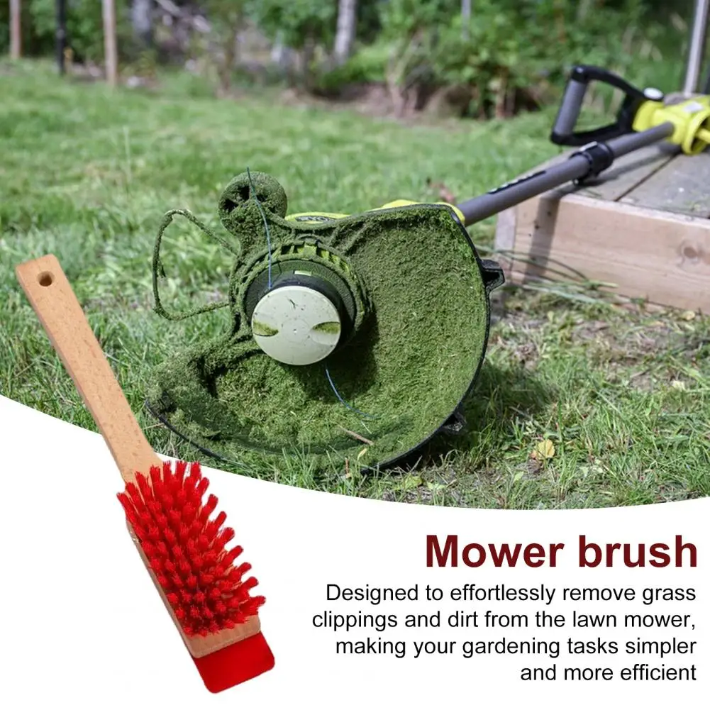 

Compact Brush Compact Lawn Mower Brush with Wooden Handle for Grass Dirt Removal Essential Tool for Lawn Maintenance Lawn Mower