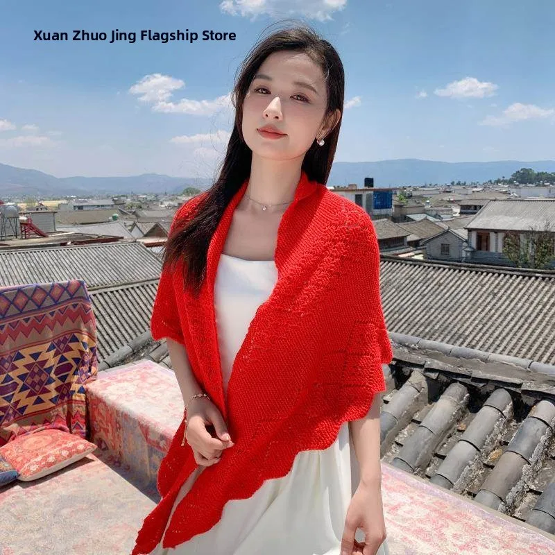 

Sun Protection Lightweight Summer Shawl Women's 2024 New Style Travel Air Conditioned Room Shoulder Guard Cloak Scarf