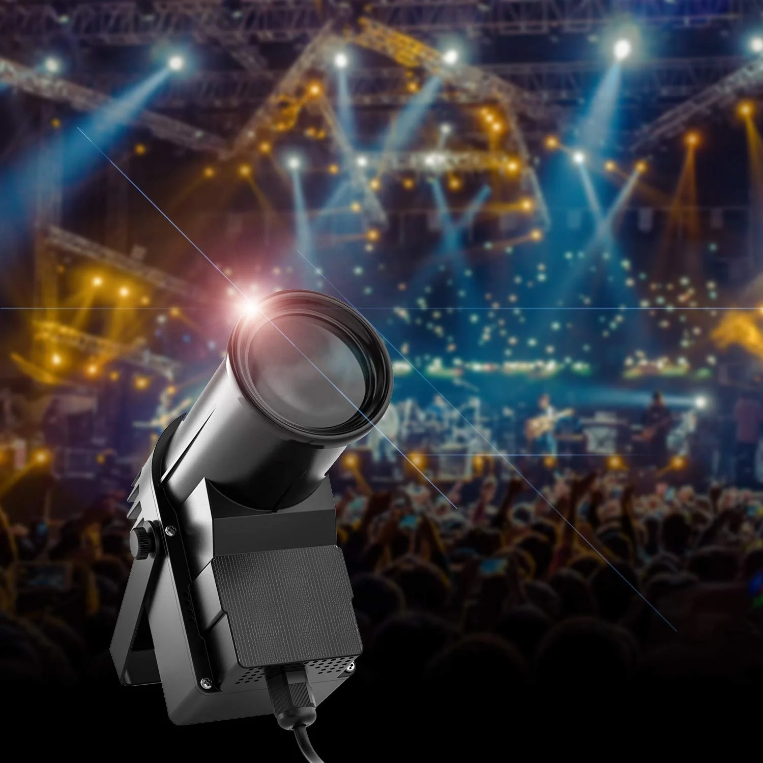 

4-in-1 10W LED Full Color Stage Light RGBW Disco Beam Light with Adjustable Focus IP65 Wedding Party Ambiance Lamp DMX512